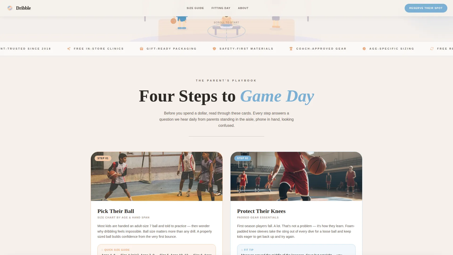 Kids Basketball Gear Landing Page Template