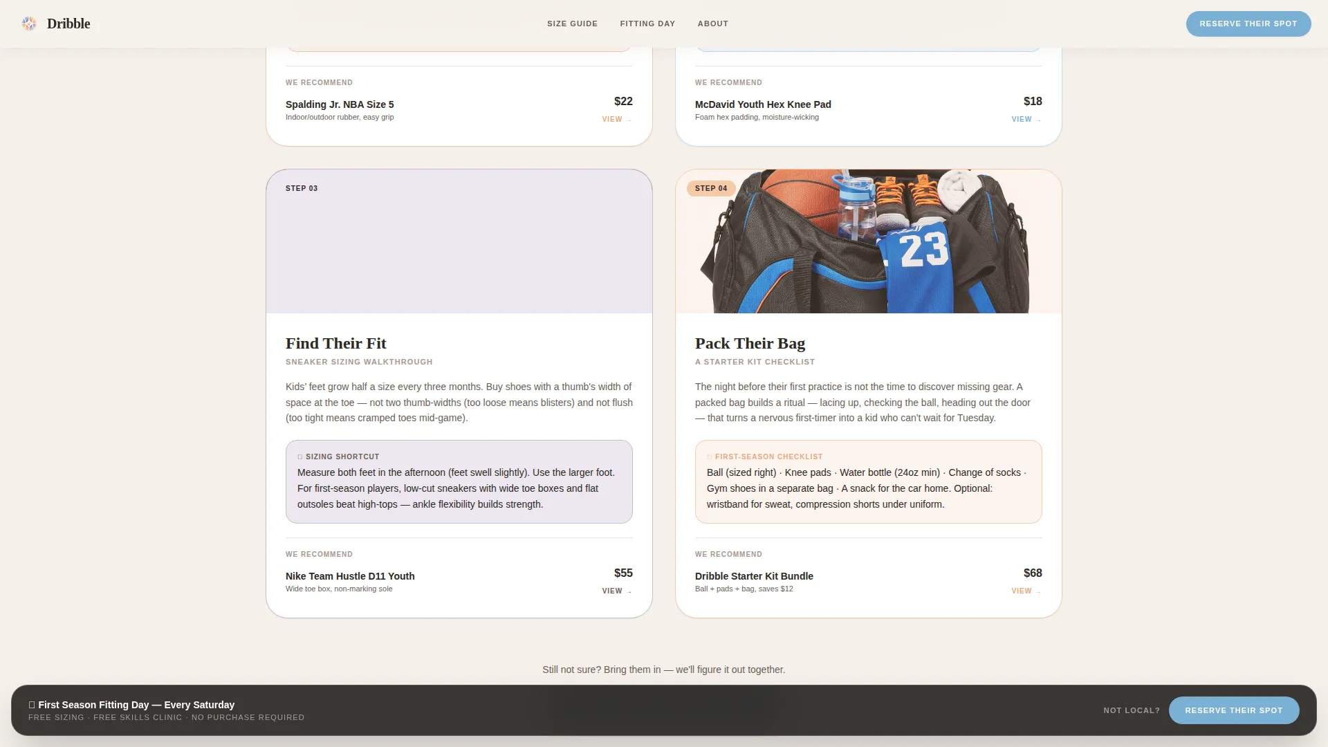 Kids Basketball Gear Landing Page Template