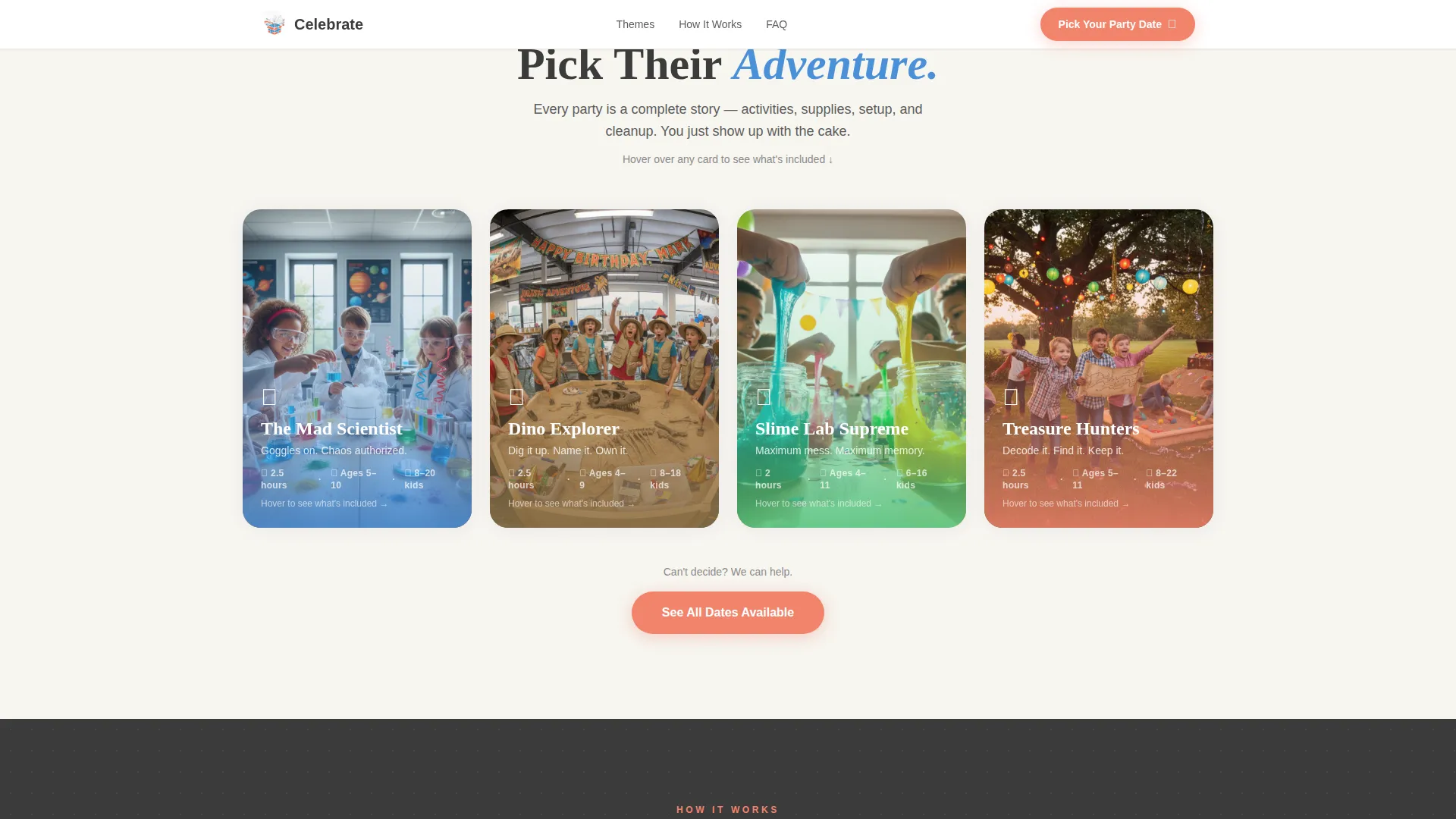 Kids Party & Entertainment Advanced Booking Website Template