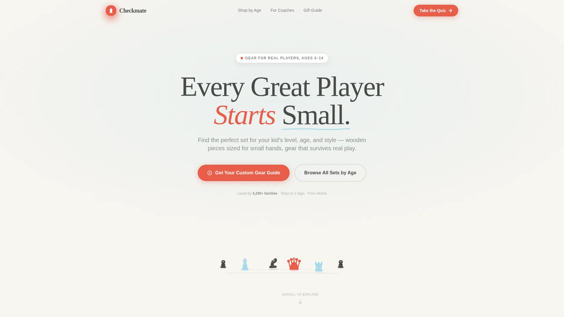 Kids Chess Specialist Booking Website Template