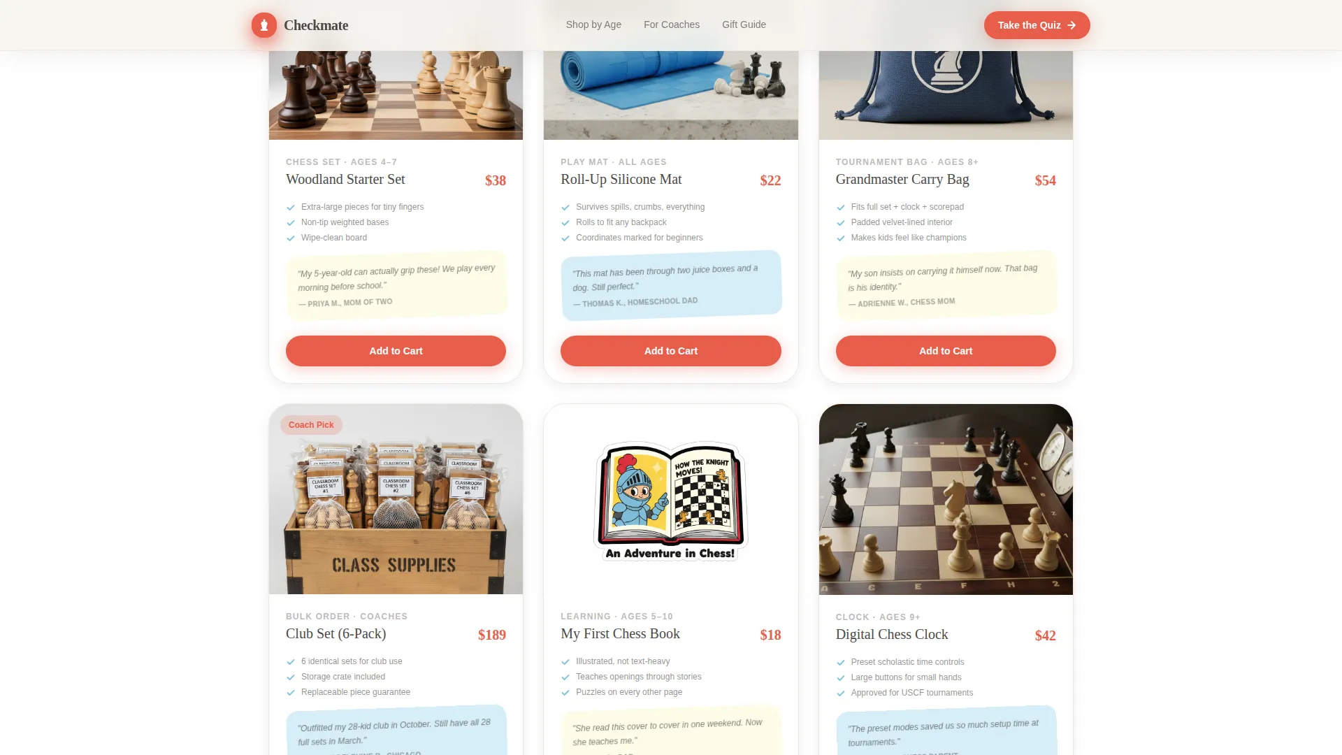 Kids Chess Specialist Booking Website Template