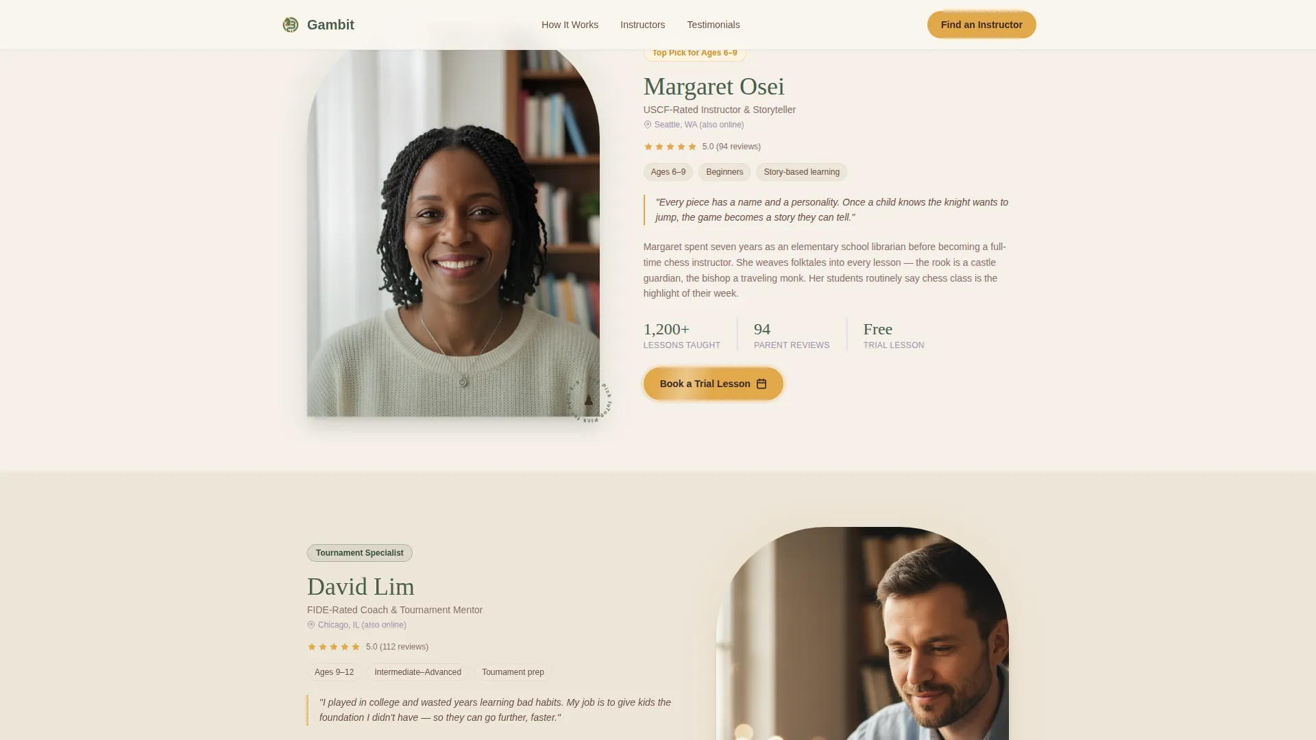 Kids Chess Instructor Directory Landing Page Template