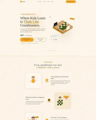 Kids Chess Online Class Landing Page Template
