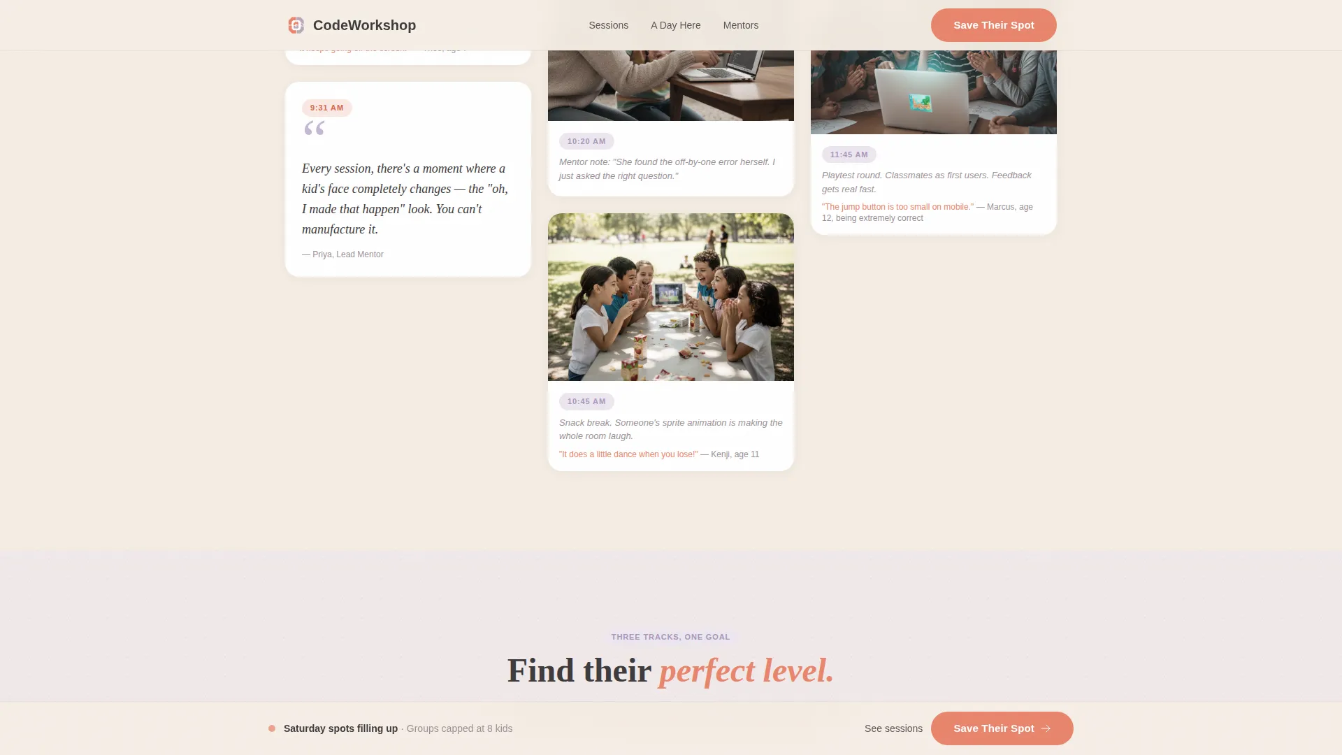 Kids Coding Academy Event Registration Landing Page