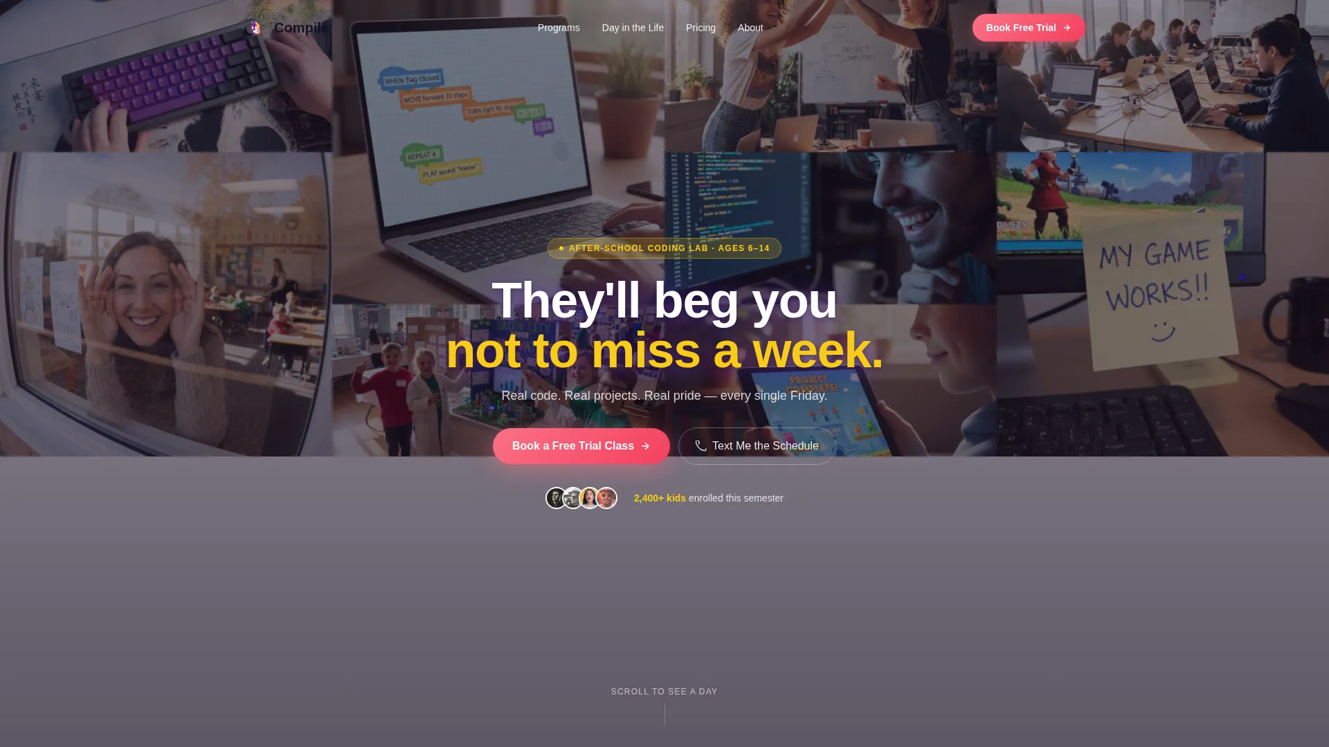 Kids Coding After-School Program Landing Page