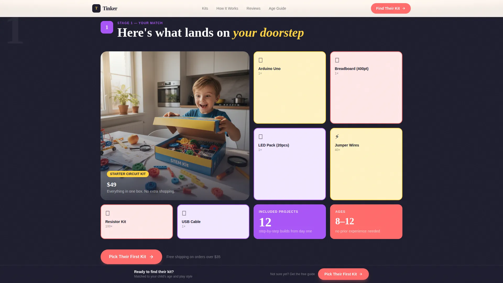 Playful Kids Coding Gear Landing Page Template