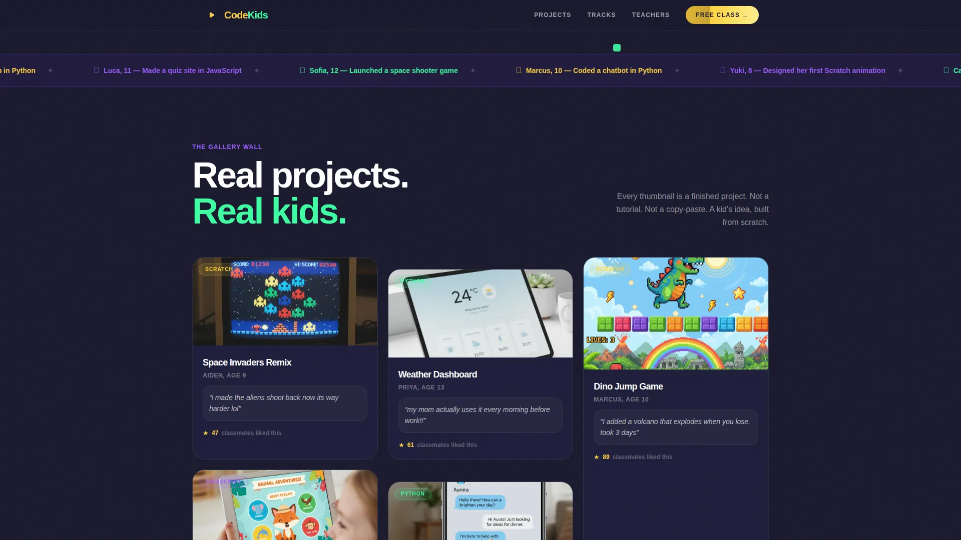 Kids Coding & Programming Online Class Landing Page