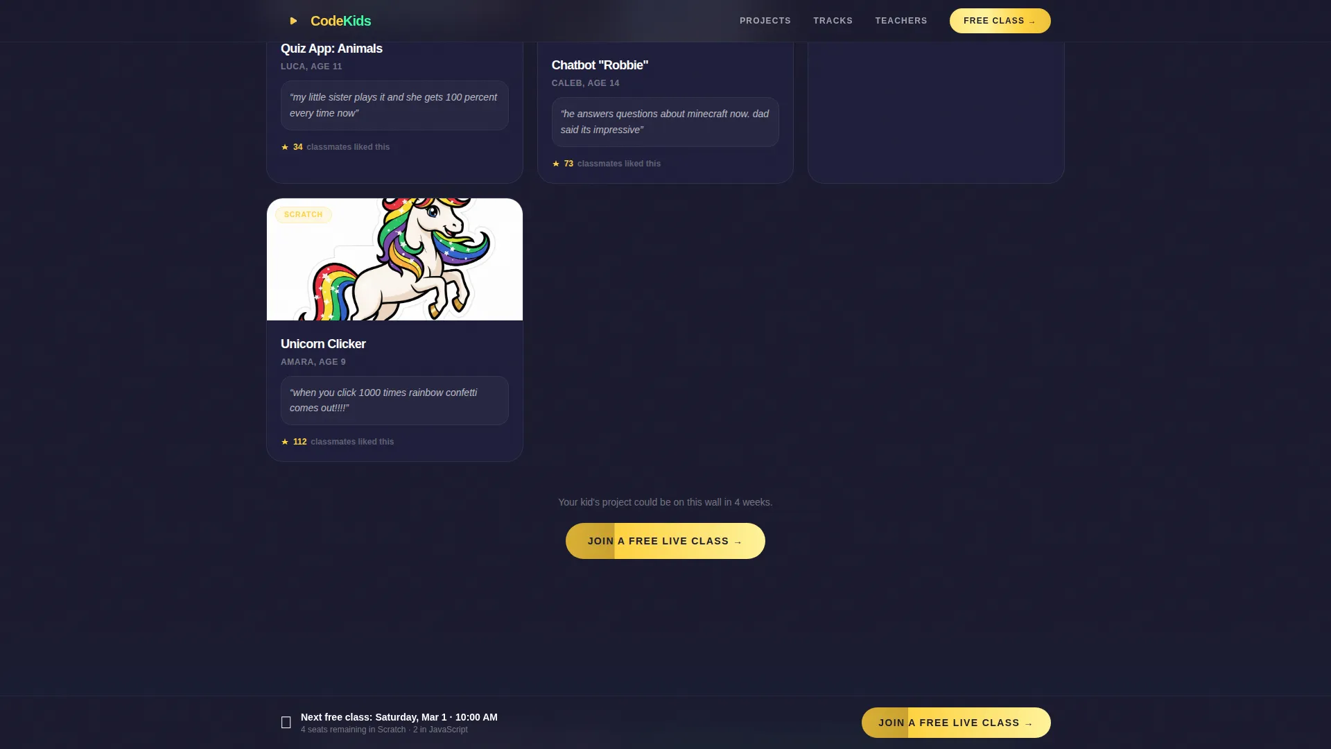 Kids Coding & Programming Online Class Landing Page