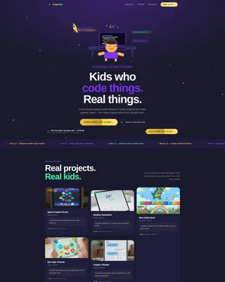Kids Coding & Programming Online Class Landing Page