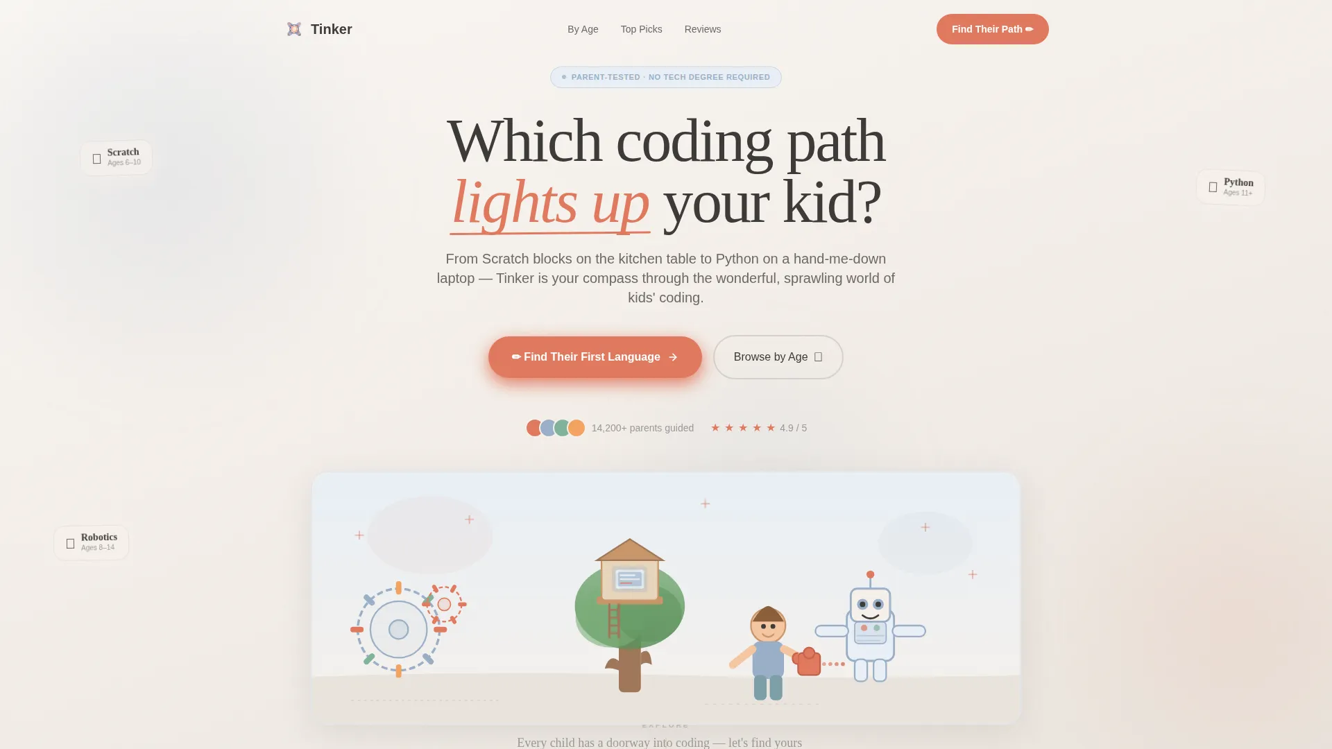 Whimsical Kids Coding Landing Page Template