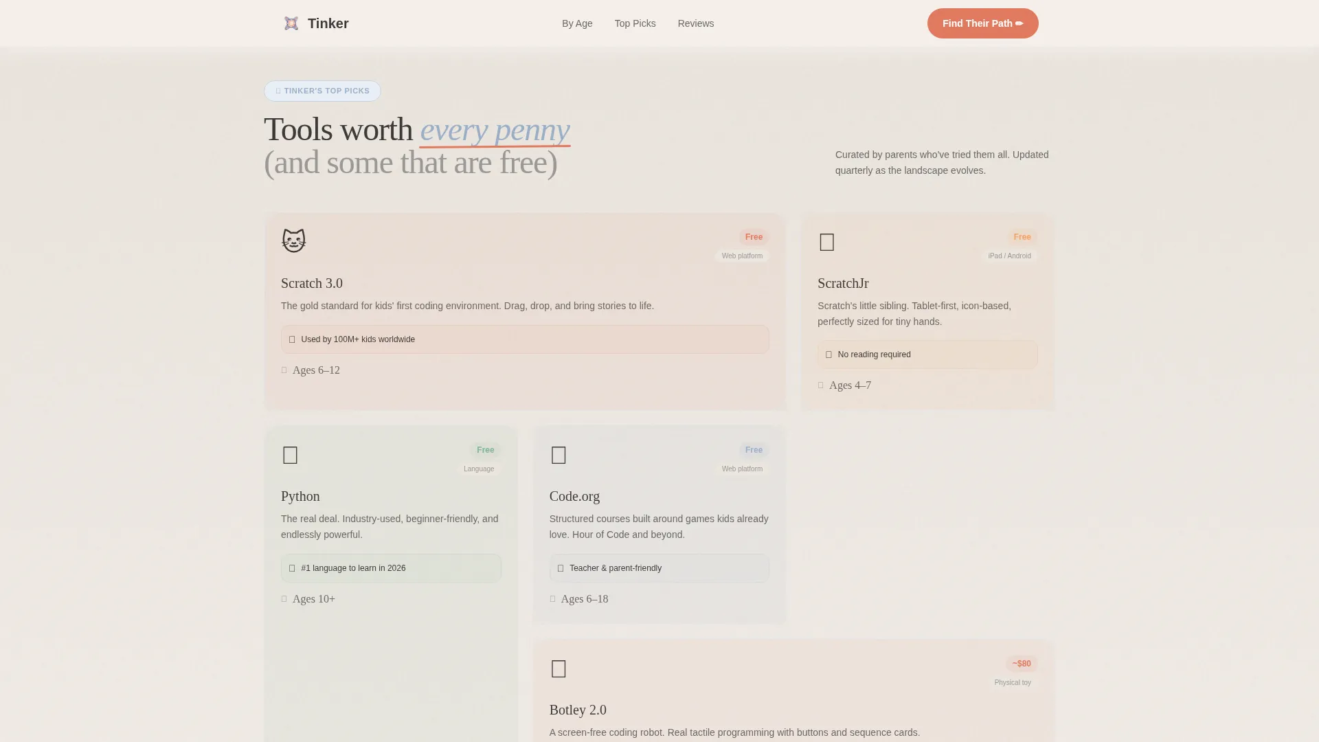 Whimsical Kids Coding Landing Page Template