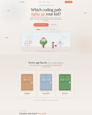 Whimsical Kids Coding Landing Page Template