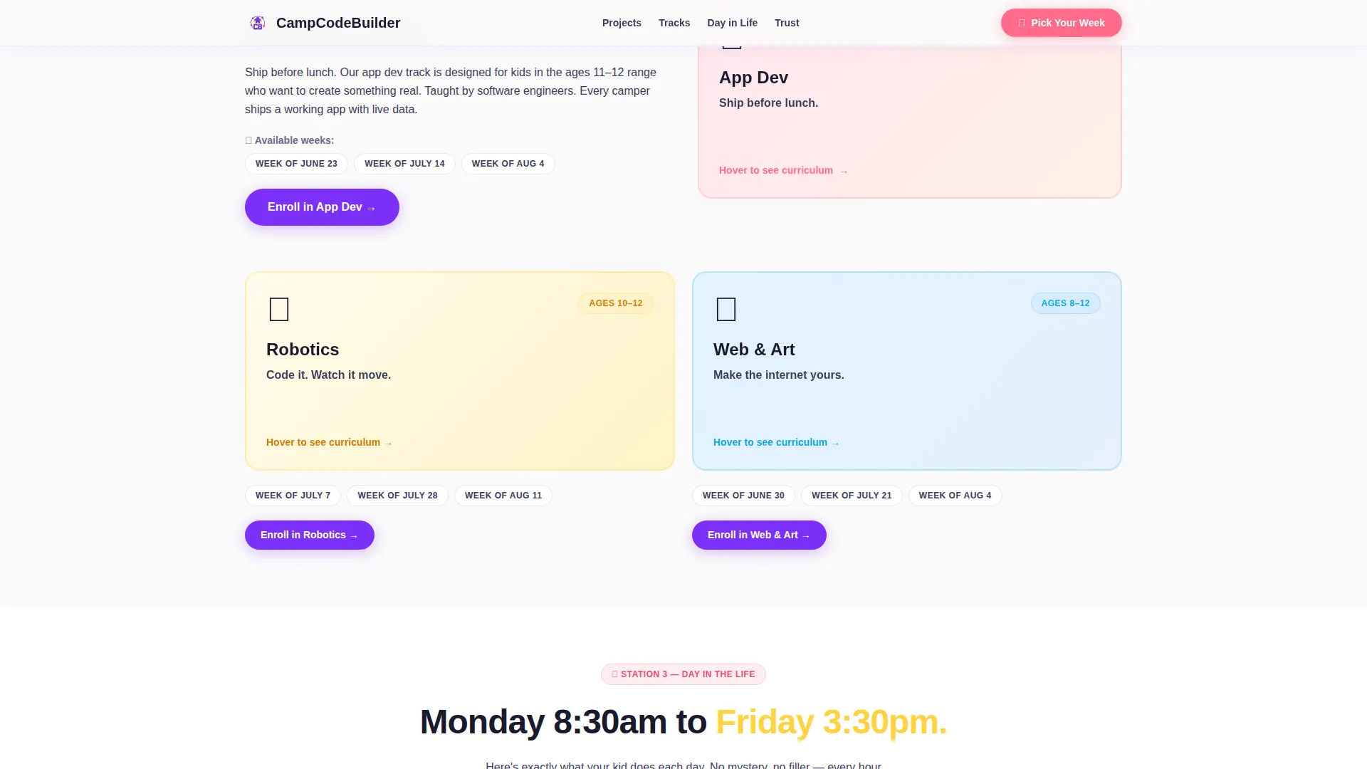 Kids Coding Summer Camp Landing Page Template