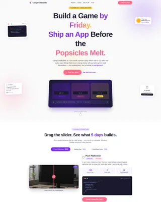 Kids Coding Summer Camp Landing Page Template