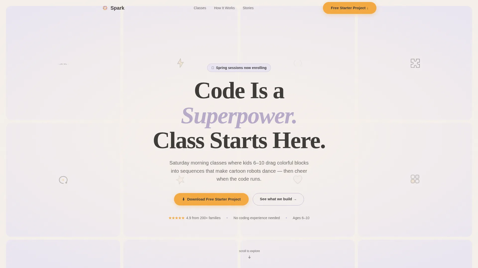 Kids Coding Class Landing Page Template