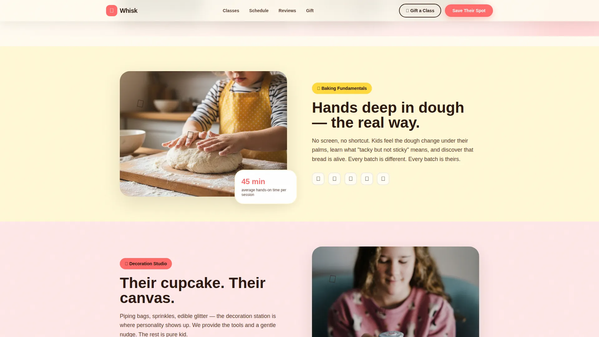 Kids Cooking Class Landing Page Template