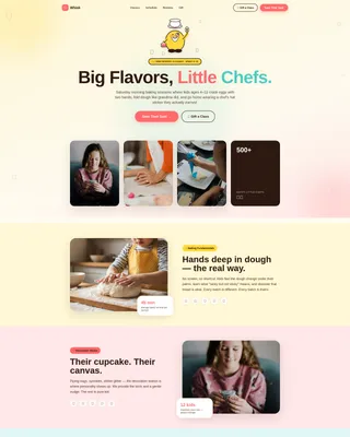 Kids Cooking Class Landing Page Template