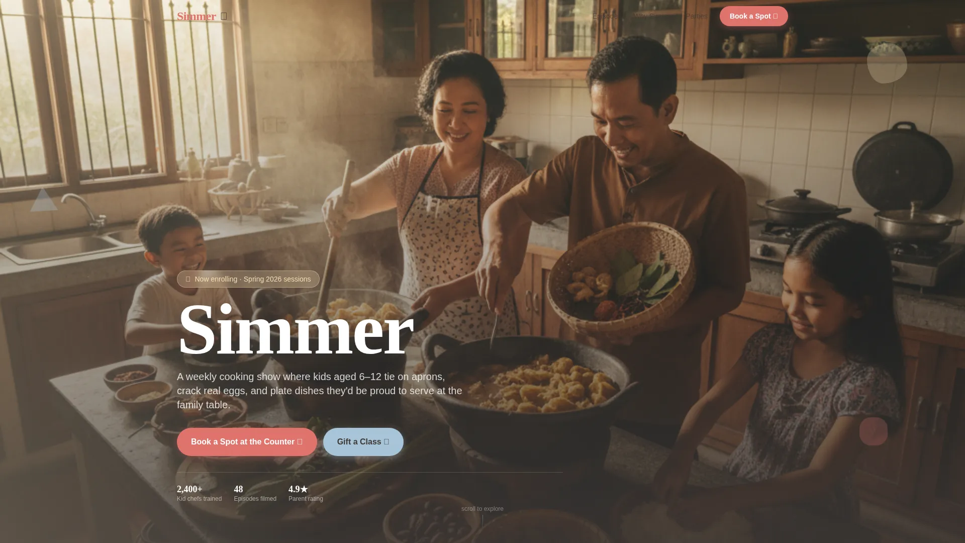 Kids Cooking Show Booking Landing Page Template