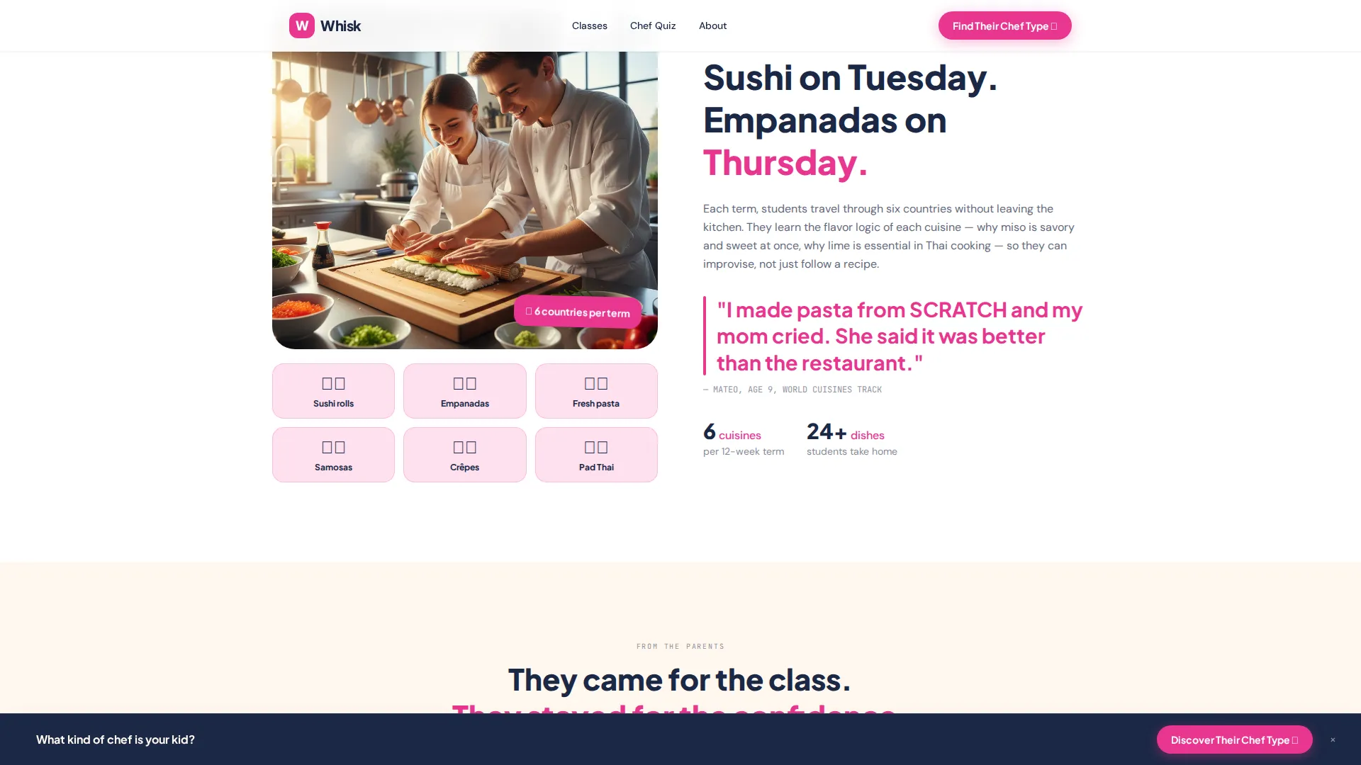 Cooking Academy Landing Page Template, Whisk