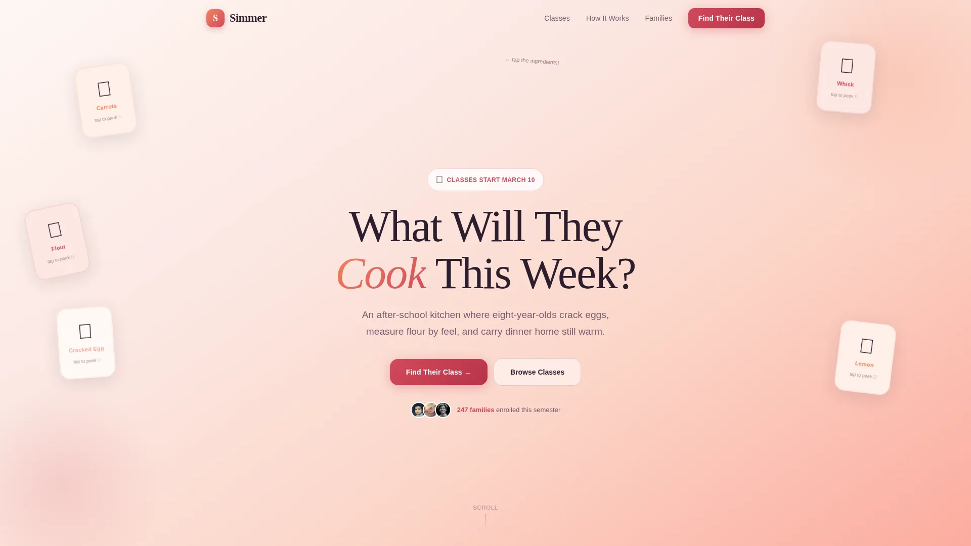 Kids Cooking After-School Landing Page Template