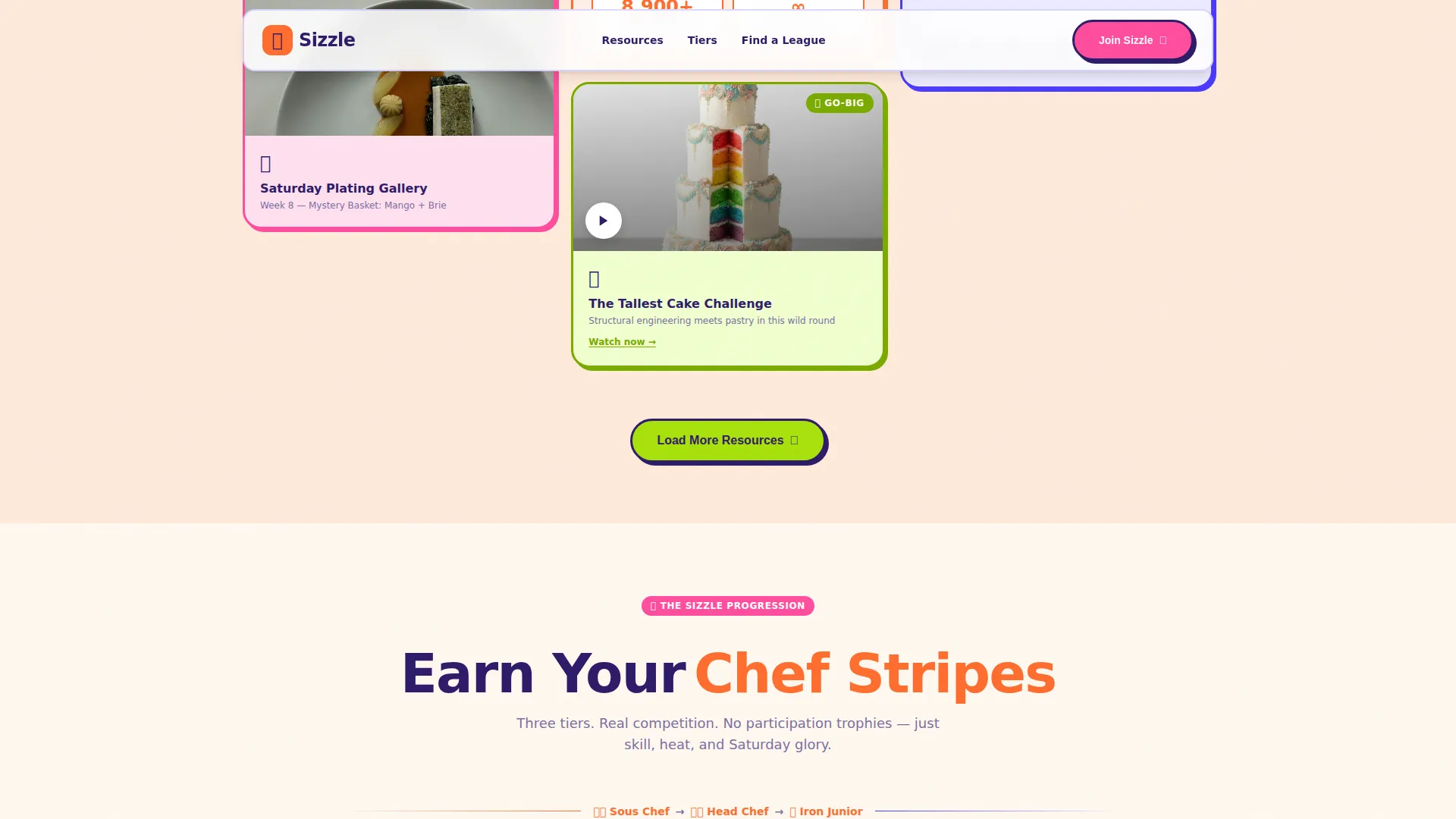 Kids Cooking League Landing Page Template