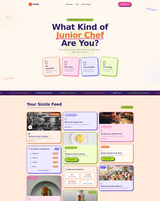 Kids Cooking League Landing Page Template