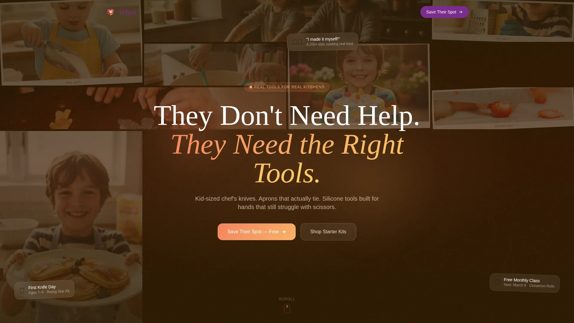 Kids Cooking Gear Store Landing Page Template