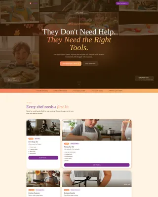 Kids Cooking Gear Store Landing Page Template