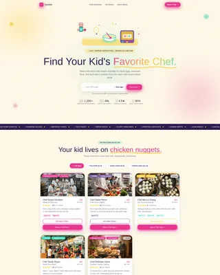 Kids Cooking Instructor Directory Landing Page