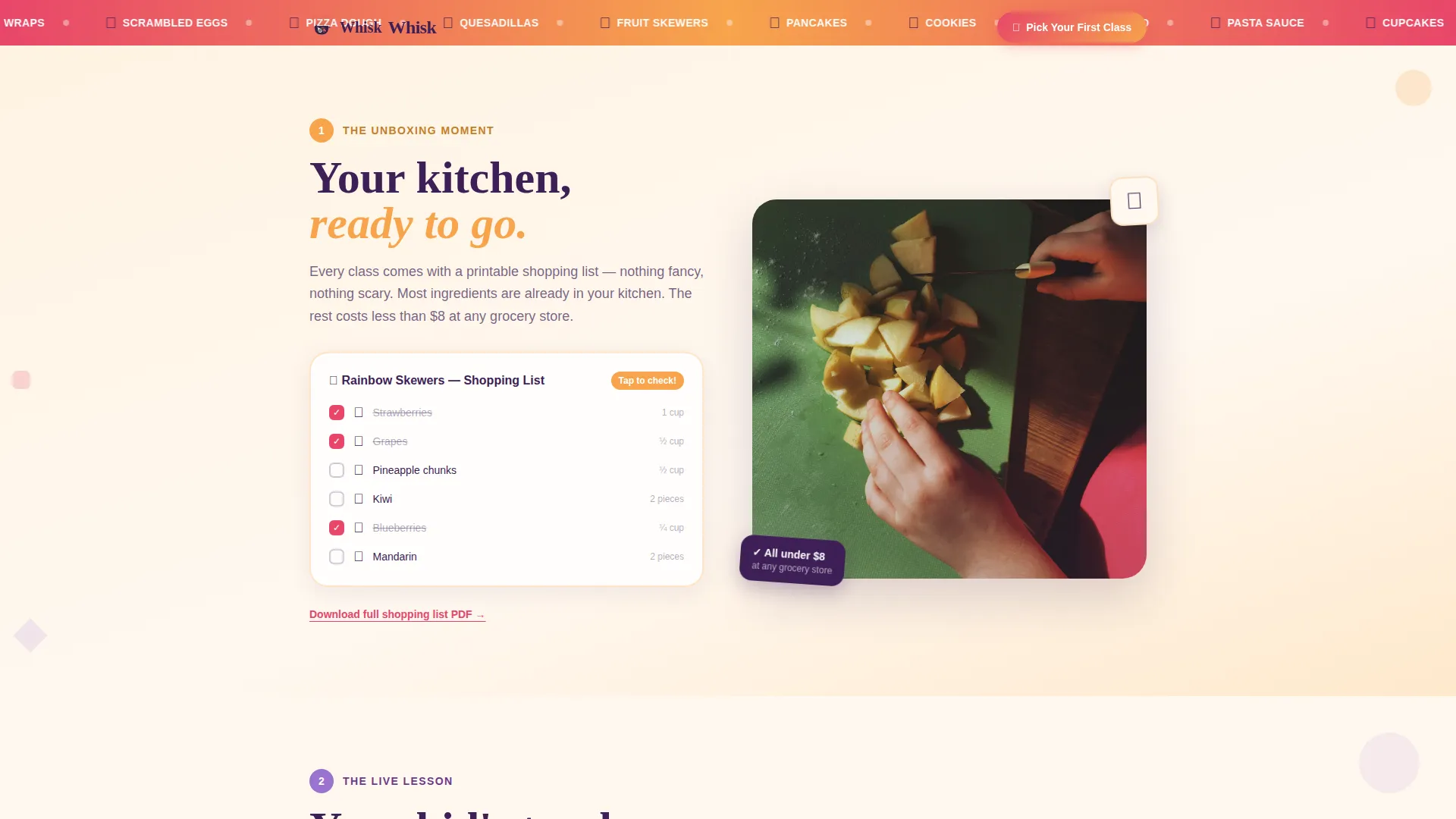 Kids Cooking for Kids Professional Website Template