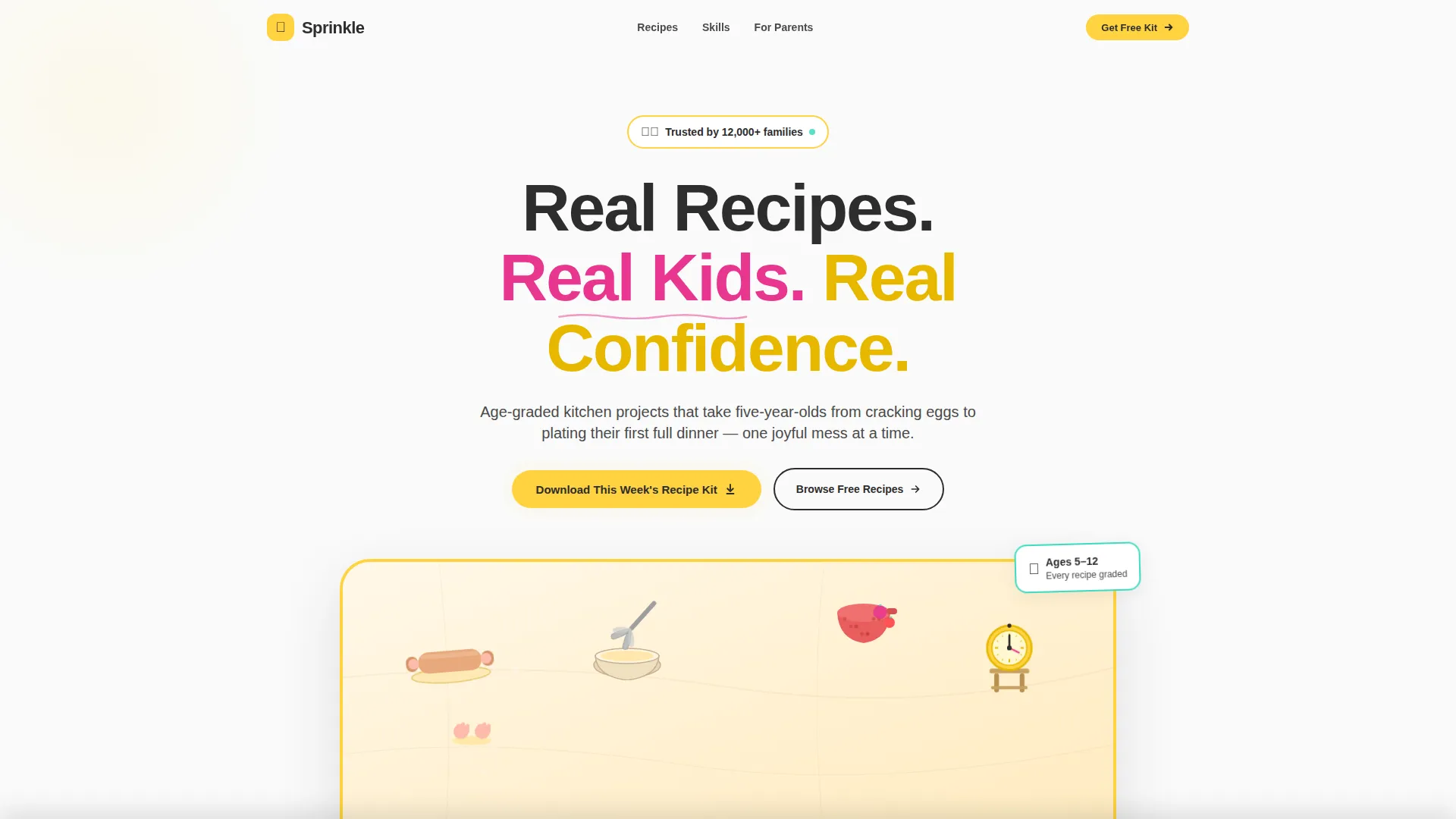 Kids Cooking Landing Page Template for Parents
