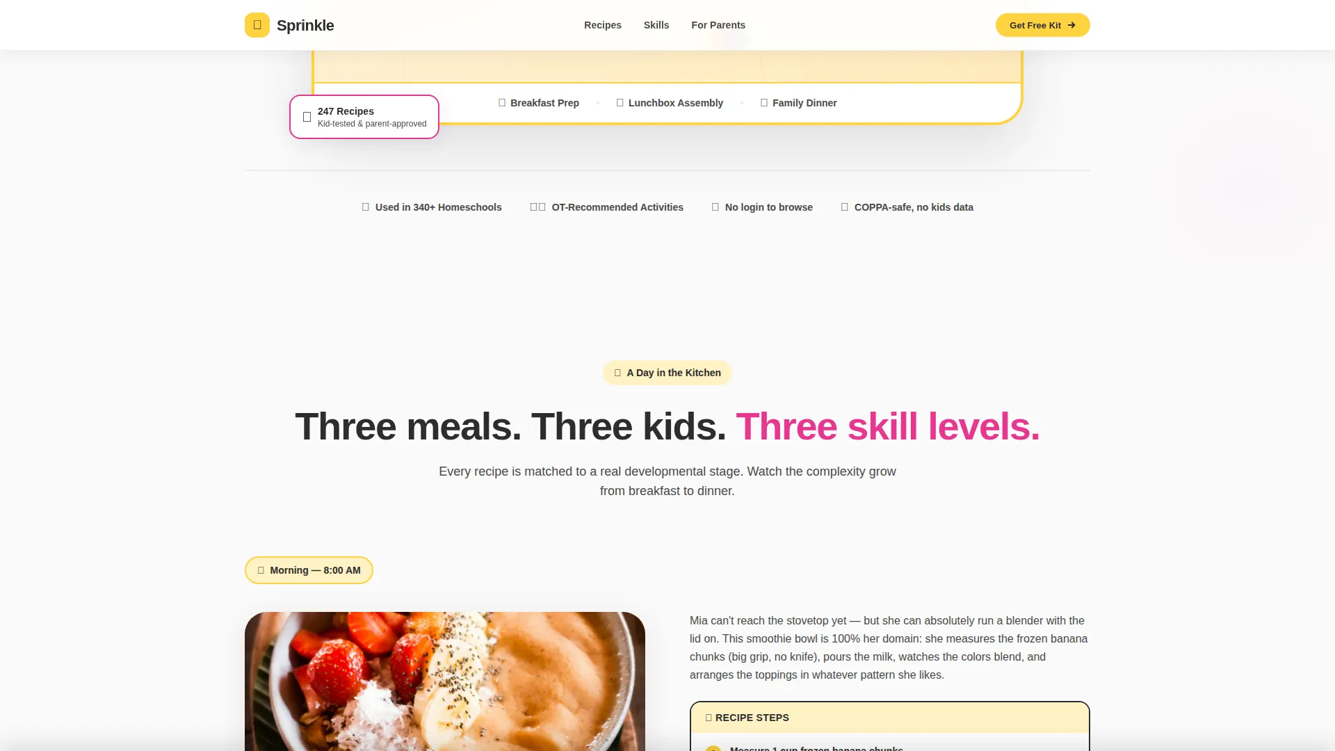 Kids Cooking Landing Page Template for Parents