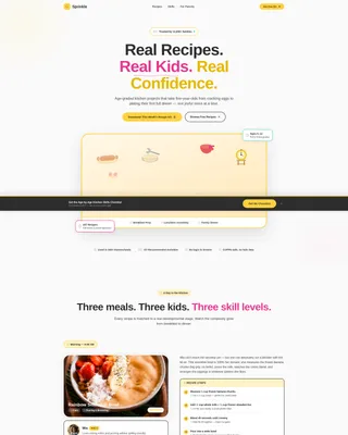 Kids Cooking Landing Page Template for Parents
