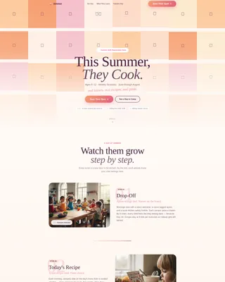Kids Cooking Summer Camp Landing Page Template