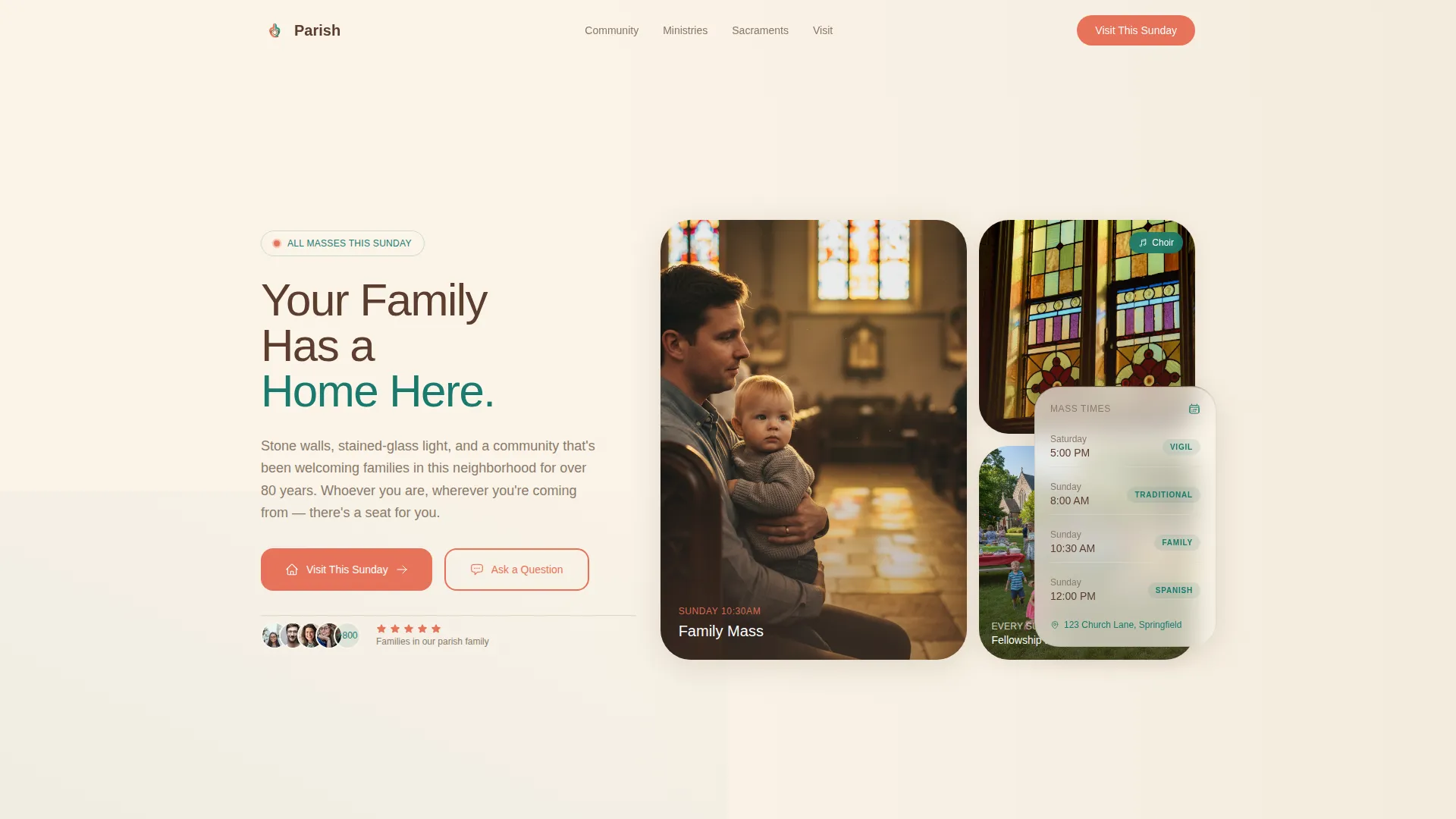 Catholic Church Landing Page Template