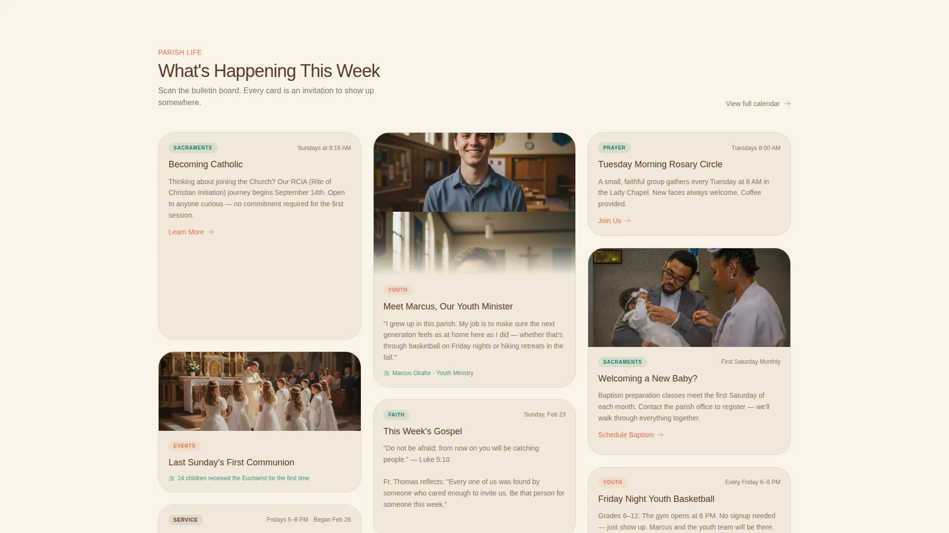 Catholic Church Landing Page Template