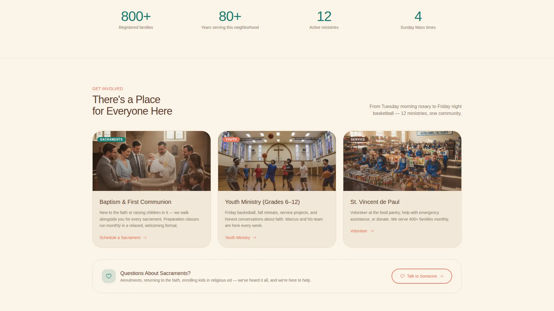 Catholic Church Landing Page Template