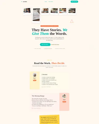 Kids Creative Writing Landing Page Template