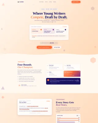 Kids Creative Writing Competition Landing Page