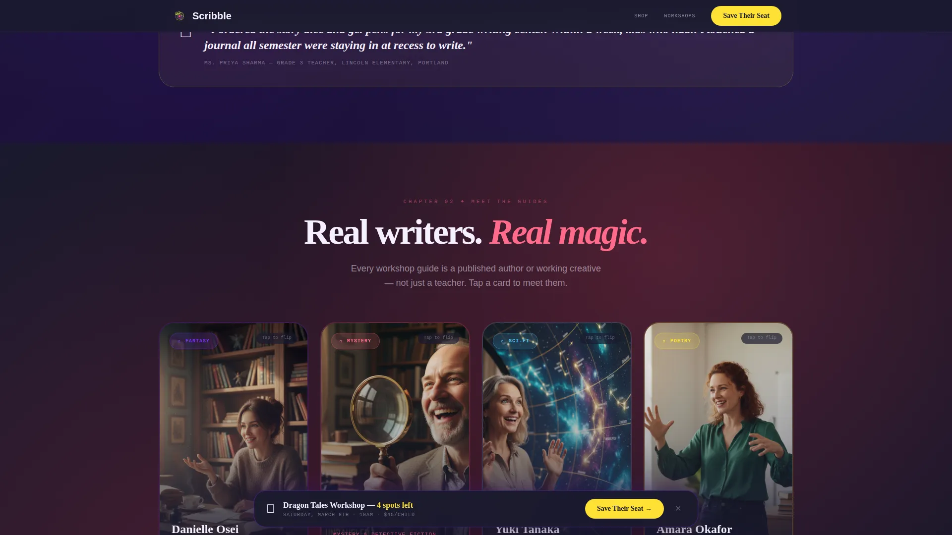 Kids Creative Writing Store Landing Page Template