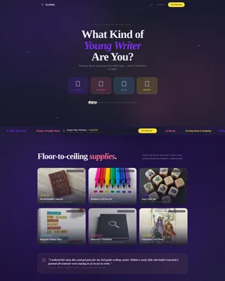 Kids Creative Writing Store Landing Page Template