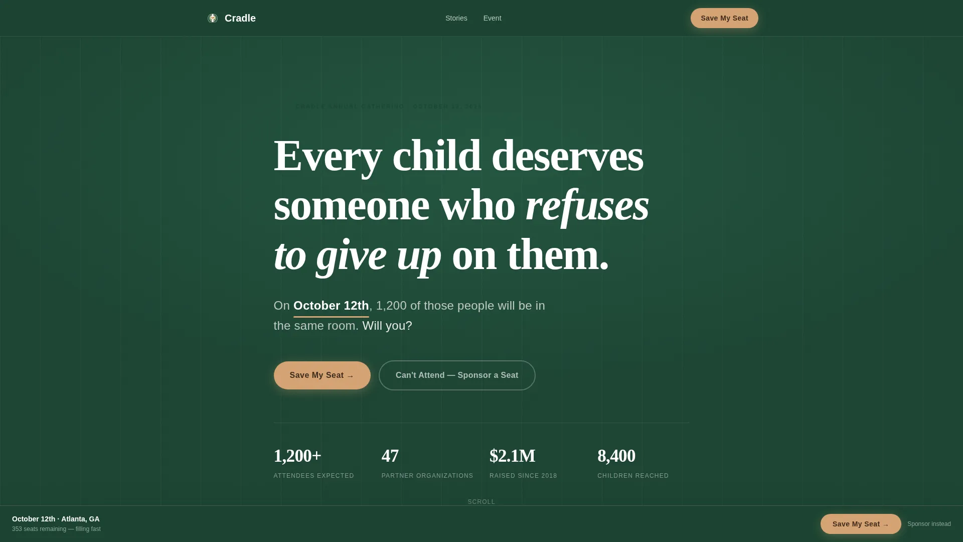 Child Welfare Fundraising Event Landing Page Template