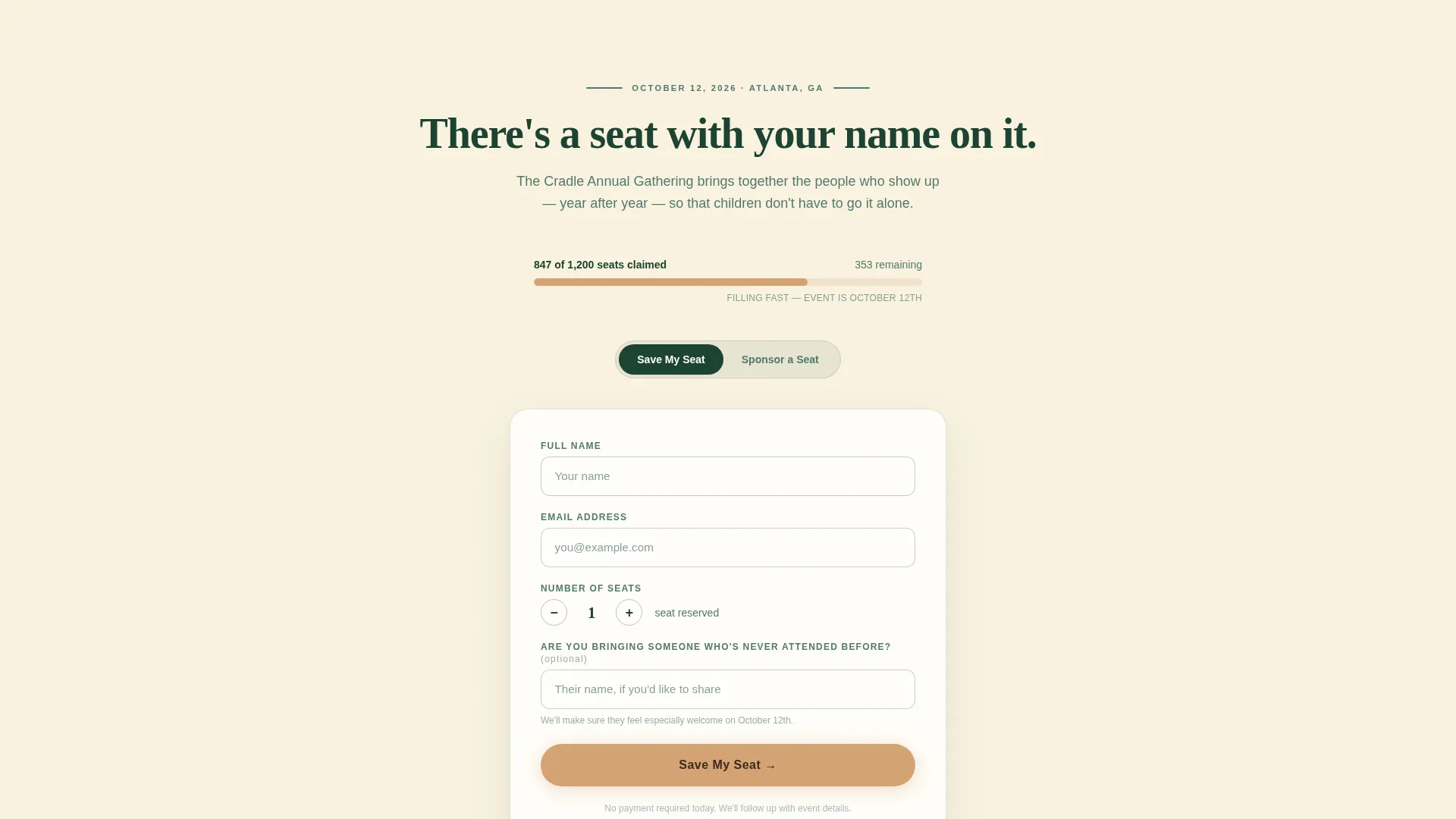 Child Welfare Fundraising Event Landing Page Template