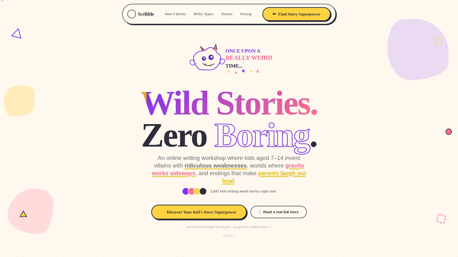 Kids Creative Writing Professional Website Template
