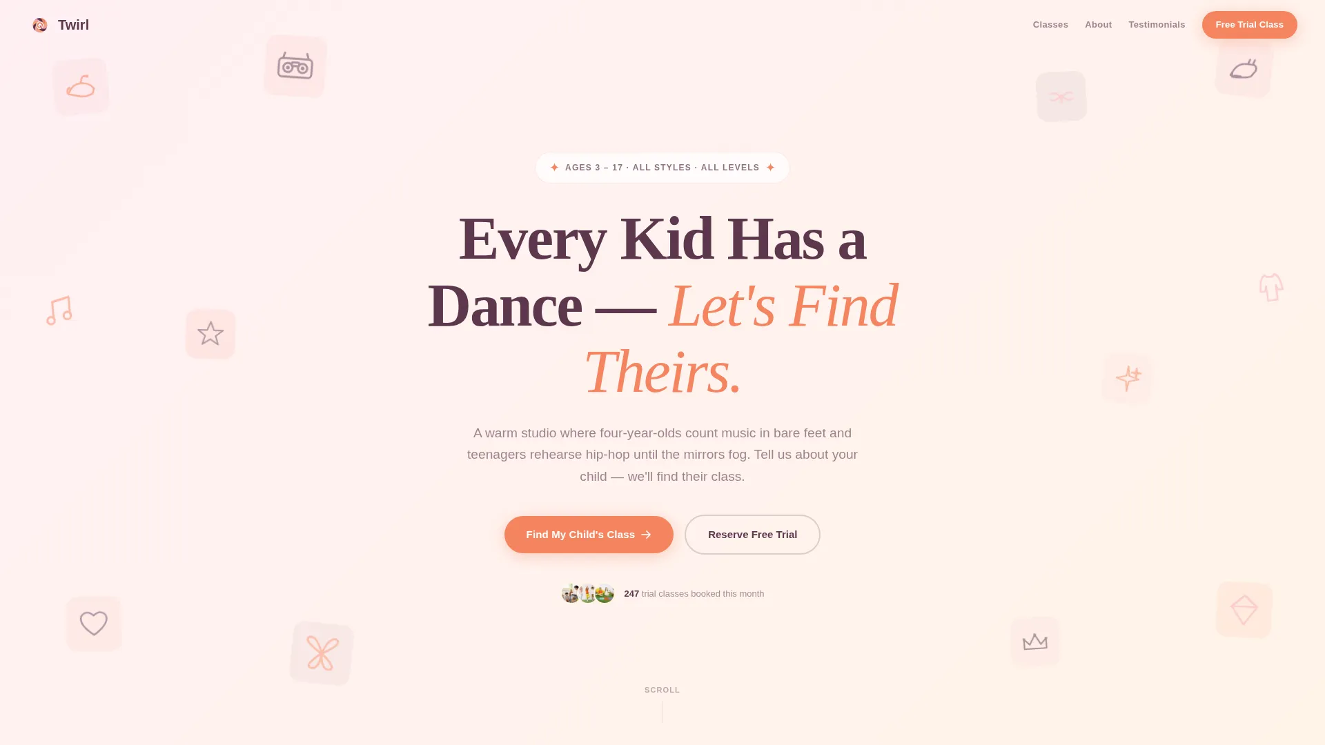 Kids Dance Academy Landing Page Template