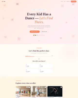 Kids Dance Academy Landing Page Template