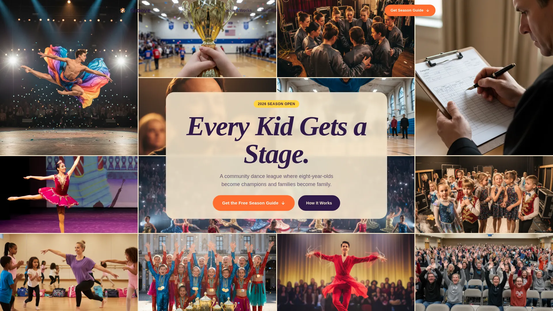 Kids Dance Competition League Landing Page Template