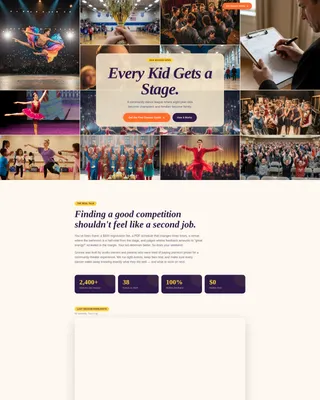 Kids Dance Competition League Landing Page Template