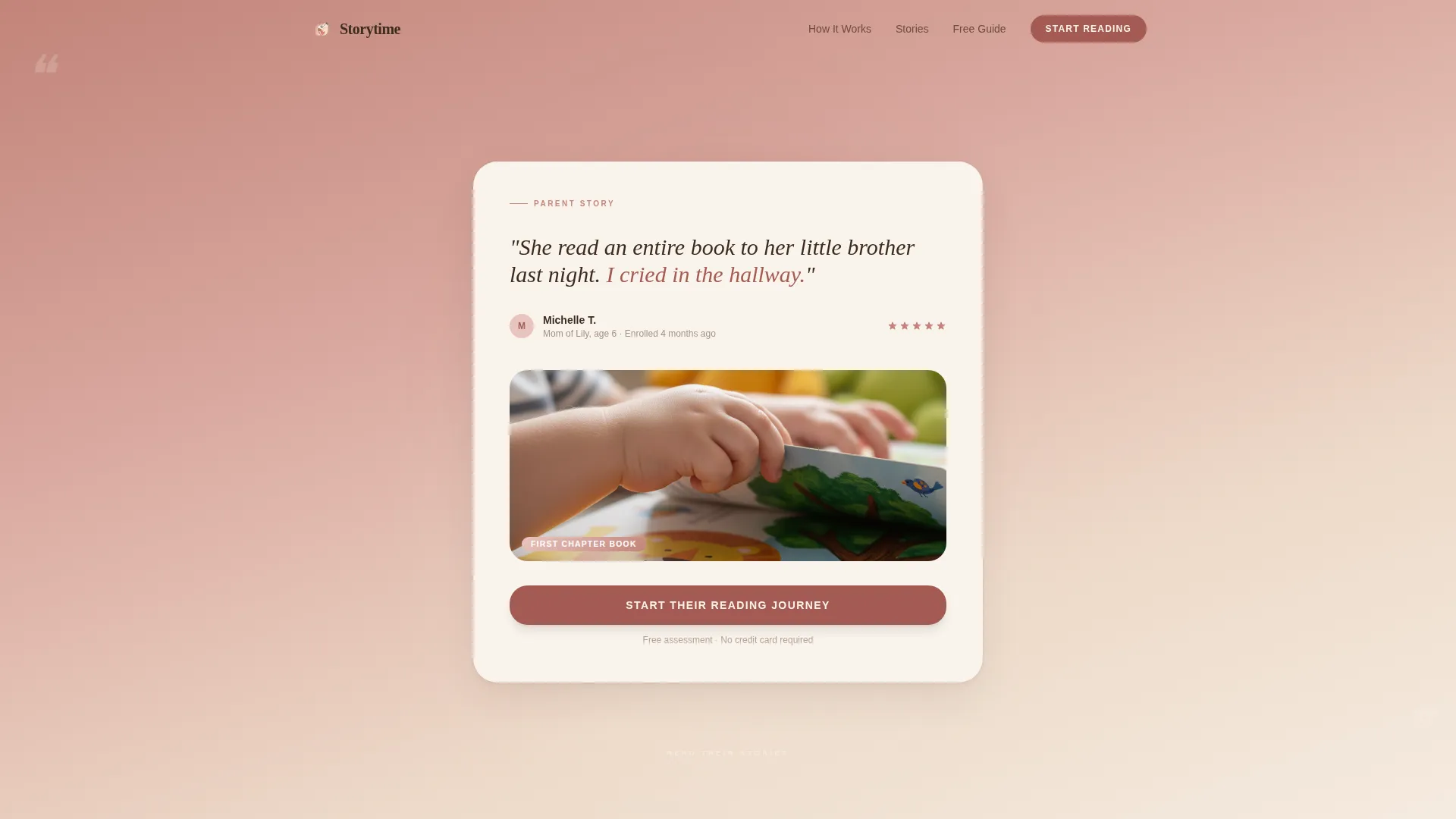 Children's Reading Program Landing Page Template