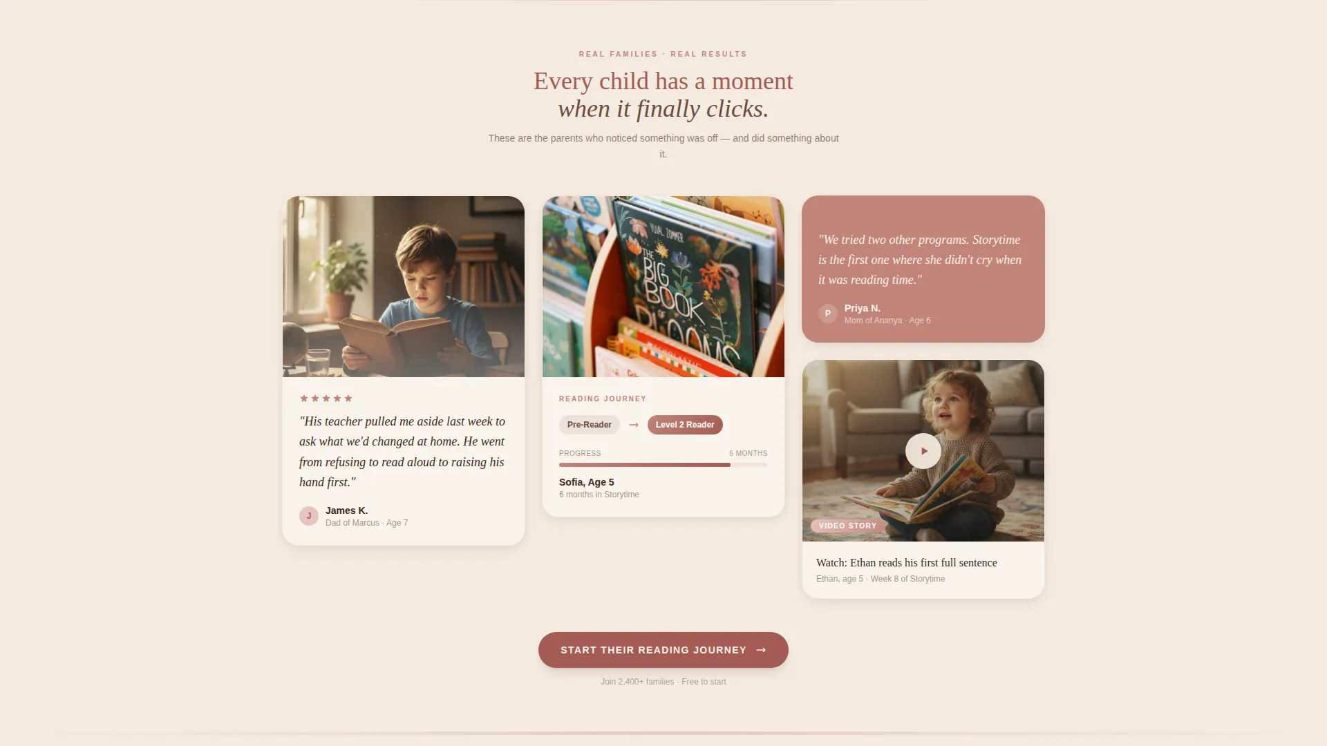 Children's Reading Program Landing Page Template